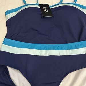 Daci Women's Blue and Light Blue Swimsuit
